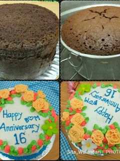 Foto resep Sponge Cake Chocolate (Bentuk Kue Tart)