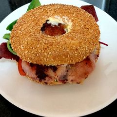 A picture of My B L T Bagel 🤗.