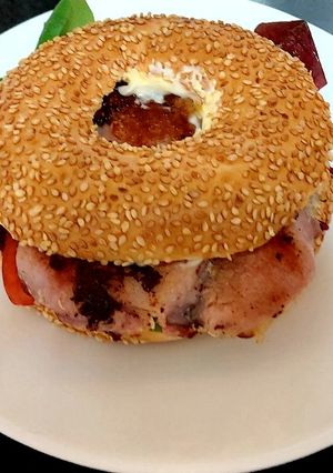 A picture of My B L T Bagel 🤗.