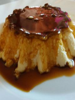 Una foto de Flan de queso
