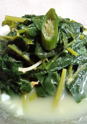 Foto resep 5. Kangkung kuah santan
