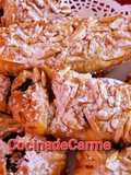 Cañas de hojaldre rellenas de turrón de chocolate y mermelada de naranja