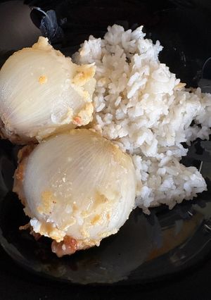Töltött hagyma, rizzsel recept fotója