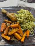 Lemon Pepper Chicken with Cilantro Spaghetti and Vegetable Side