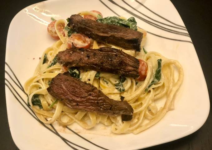 Steps to Make Award-winning Steak Fettuccine Alfredo