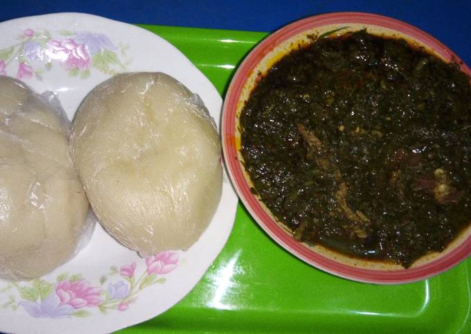 Afang soup with fufu