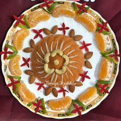A picture of Sama orange flavored halwa.