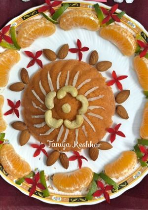 A picture of Sama orange flavored halwa.