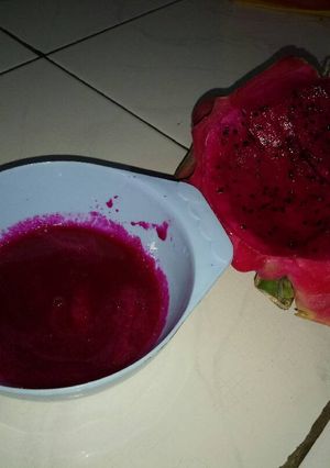 Foto resep MPASI menu tunggal buah naga BabyQueen