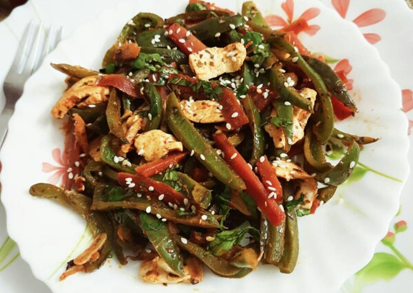 Capsicum & carrot stir fry