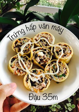 Hình của món Trứng hấp vân mây.
