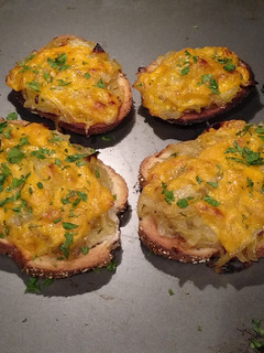 A picture of Melty Onion Toasts.
