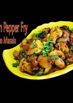 A picture of Mushroom Pepper fry.