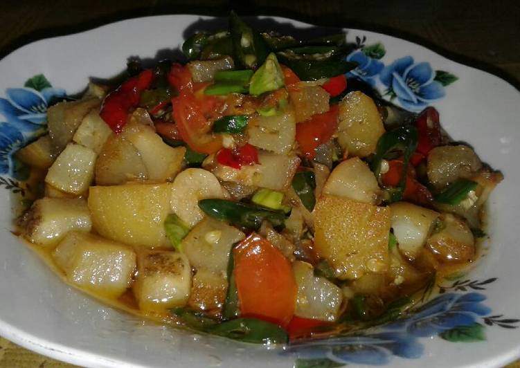 How to Prepare Tasty Oseng kikil cabe ijo super pedas