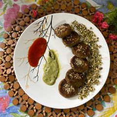 A picture of Protein fiber rich sprouts paneer tikki.