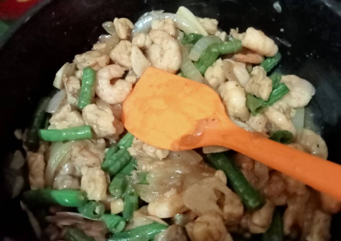 Tumis udang saos tiram