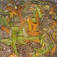 Daging sapi tumis buncis wortel