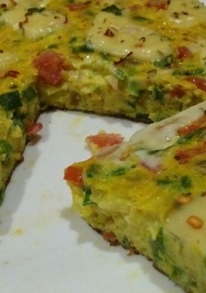 A picture of Desi Cheese Omelette 🧀🍕🍳😋.