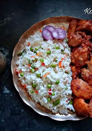 ভেজিটেবল পোলাও-শুখা মুর্গ (vegetable polau sukha murg recie in Bengali) রেসিপির প্রধান ছবি