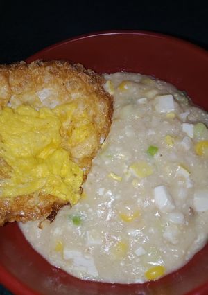 Foto resep #masakankos Bubur Oat Jagung Tahu PPR
