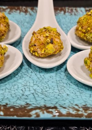 Una foto de Bombones de foie y pistacho