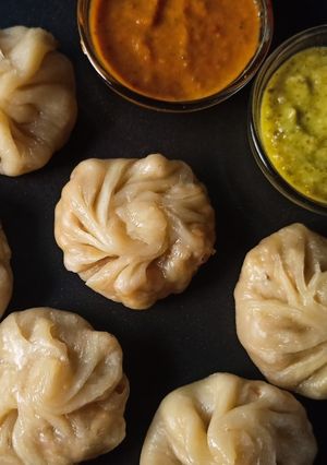 A picture of Chicken Momo Recipe without steamer without bamboo basket.
