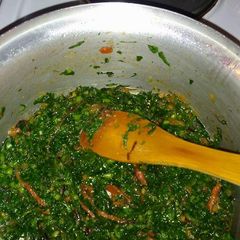 A picture of Fried sukuma wiki/ kales.