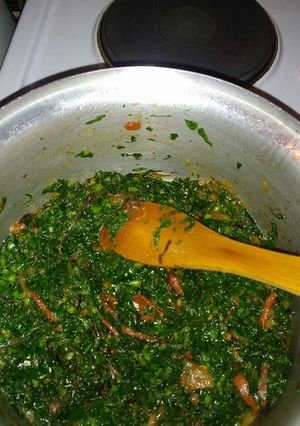 A picture of Fried sukuma wiki/ kales.