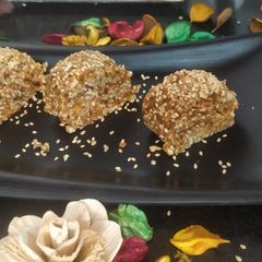 A picture of Dry fruits roll for new year treat.