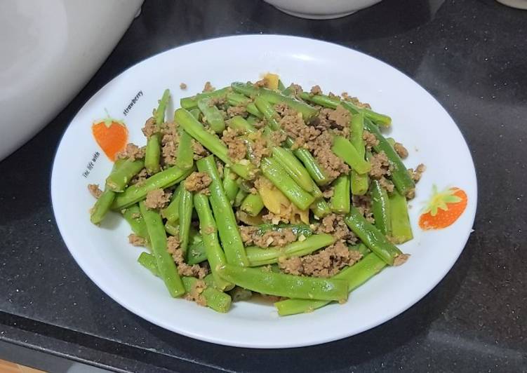 {Resep Daging sapi giling eseng buncis Anti Ribet