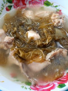 Foto resep 051. Sayur Sawi Asin Ayam Kuah