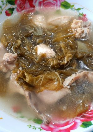 Foto resep 051. Sayur Sawi Asin Ayam Kuah