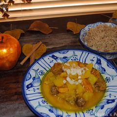 A picture of Apple-apricot lamb stew.