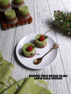 Foto resep Puding tape ketan hijau lapis gula merah