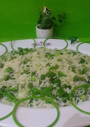 A picture of Green vegetable rice.