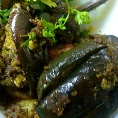 Stuffed Baby Brinjals sabzi A picture of Stuffed Baby Brinjals sabzi.