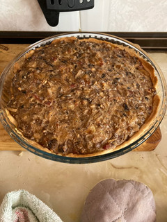 Una foto de Tarta de setas con bacon y nueces