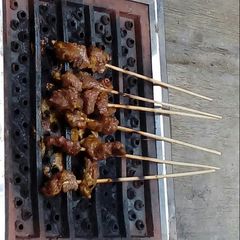 Indonesian Meat BBQ w/ Peanut Sauce/Sate/Satay A picture of Indonesian Meat BBQ w/ Peanut Sauce/Sate/Satay.