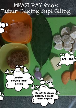 Foto resep Mpasi Ray 6mo+: Bubur Daging Sapi Giling