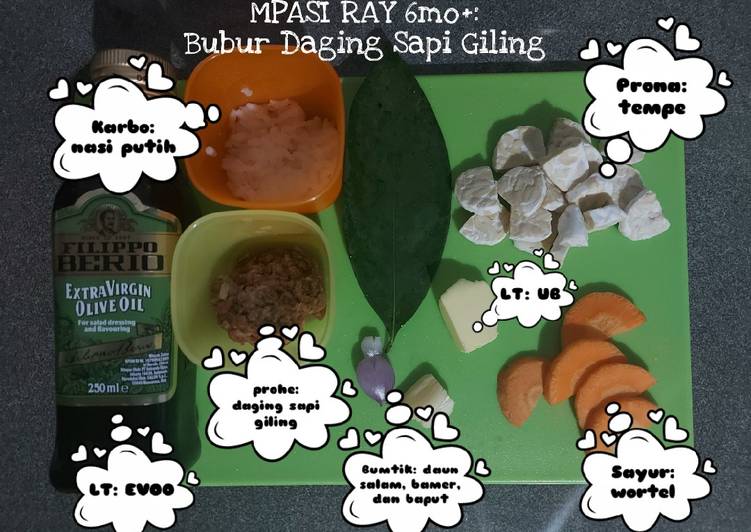 Resep Mpasi Ray 6mo+ Bubur Daging Sapi Giling yang Bisa Manjain Lidah