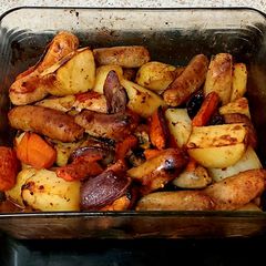 A picture of My Spiced Seasonal Roast Sausage and Veg🥰.