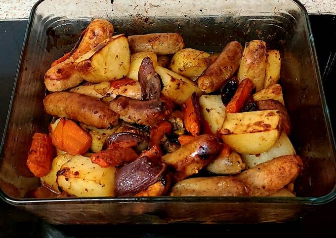 Recipe of Super Quick Homemade My Spiced Seasonal Roast Sausage and Veg🥰