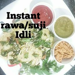 A picture of Instant rava/suji Idli.