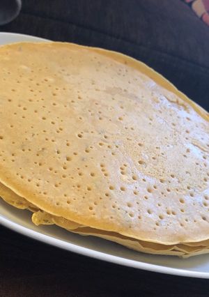 صورة لوصفة بانكيك من طحين الحمص للدايت