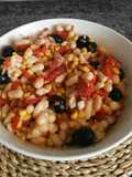Ensalada de alubias blancas y pimientos asados