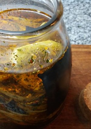 Una foto de Zucchini al escabeche