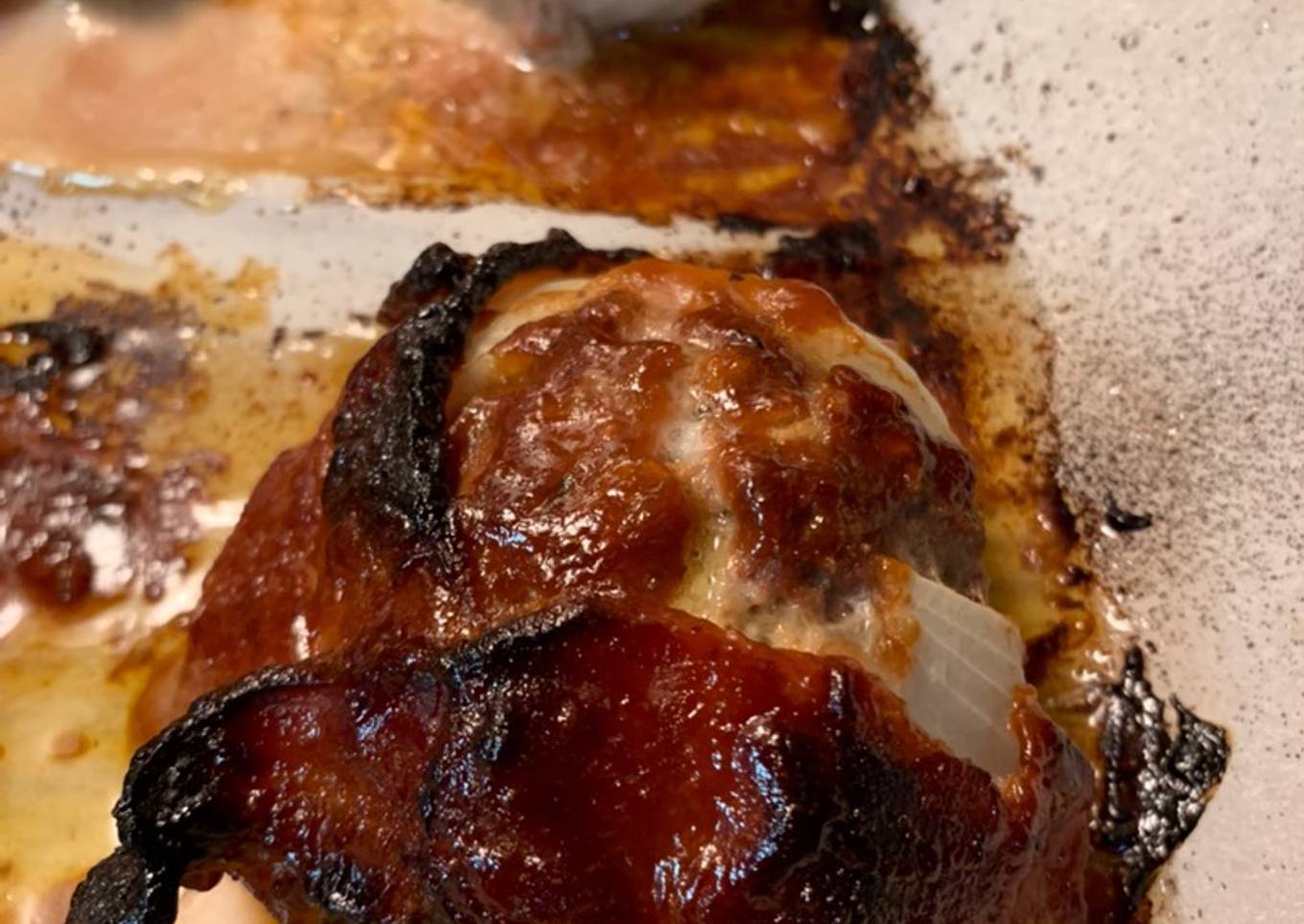 Bacon-wrapped meatloaf bombs!