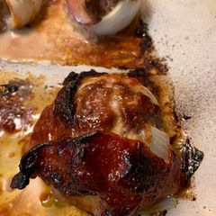 A picture of Bacon-wrapped meatloaf bombs!.