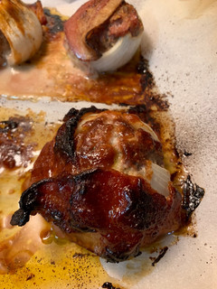 A picture of Bacon-wrapped meatloaf bombs!.