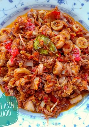 Foto resep Cumi asin balado 🌶🦑